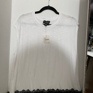 Laundry By Shelli Segal White Cap Sleeve Blouse